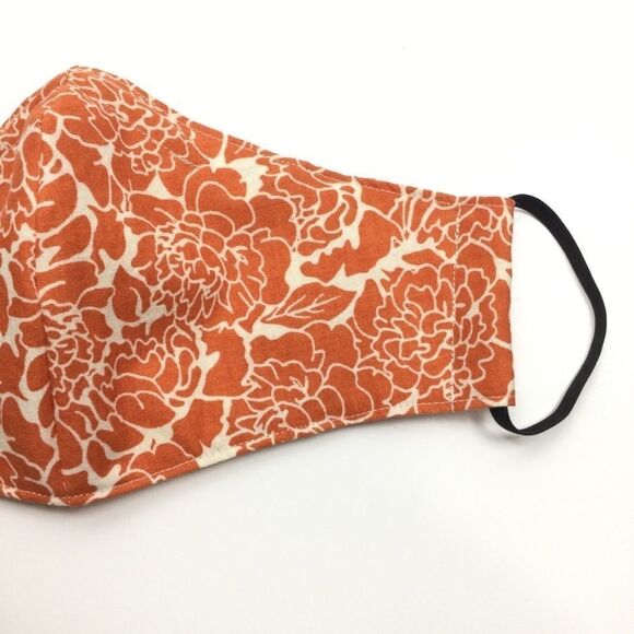 2/$15 - Flower Mask, Orange & Cream Rose Flower Face Mask, Filti Filter - Picture 6 of 15